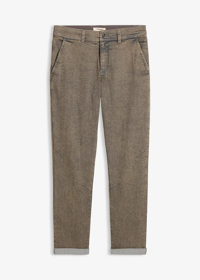 Lichte relaxed fit stretch jeans met comfortband, straight, Kleur: grijs denim used