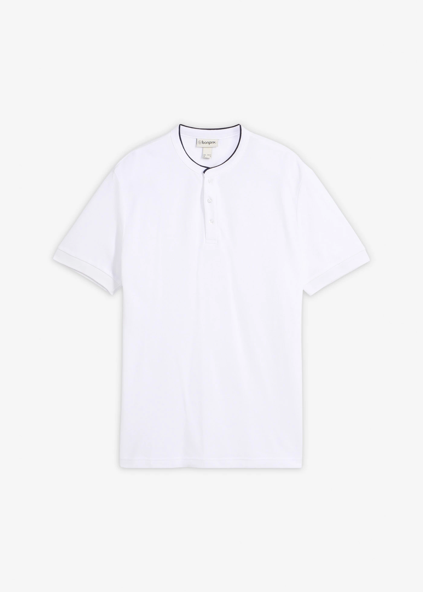 Piqué poloshirt met opstaande kraag van puur biologisch katoen • wit • bonprix online shop