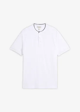 Polo en maille piquée 100% coton à col montant