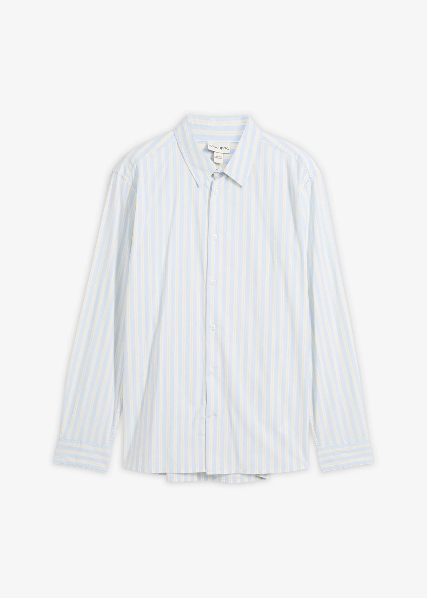 Strijkvrij business overhemd met stretch, modern fit • poederblauw-wit-lichtgeel verticaal gestreept • bonprix online shop