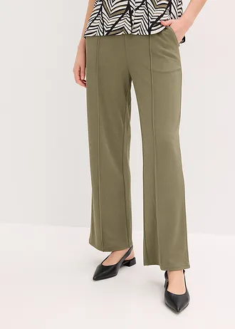 Pantalon élastiqué en interlock épais • olive • Boutique bonprix