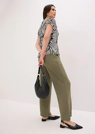 Pantalon élastiqué en interlock épais • olive • Boutique bonprix