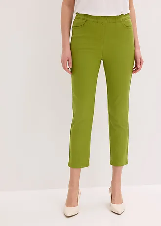 Pantalon 7/8 à taille élastiquée • vert mousse • Boutique bonprix
