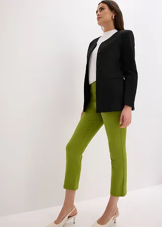 Pantaloni 7/8 cu talie elastică, cu stretch • verde mușchi • magazin bonprix
