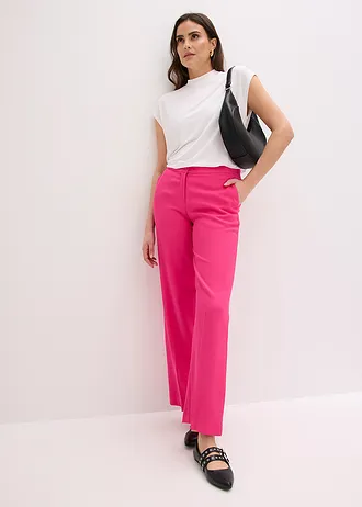 Lichte Marlene Dietrich broek met viscose, Kleur: lichtbeige