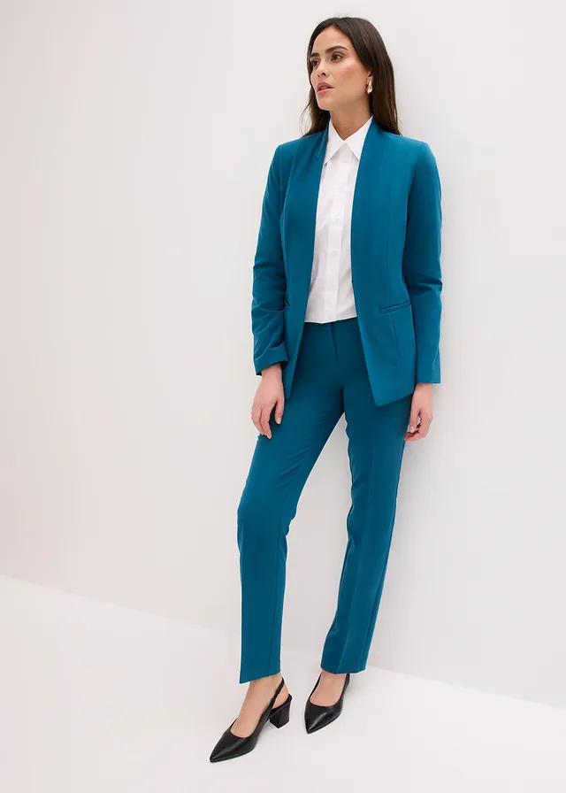 Tailleur pantalon (ens. 2 pces), Couleur: pétrole