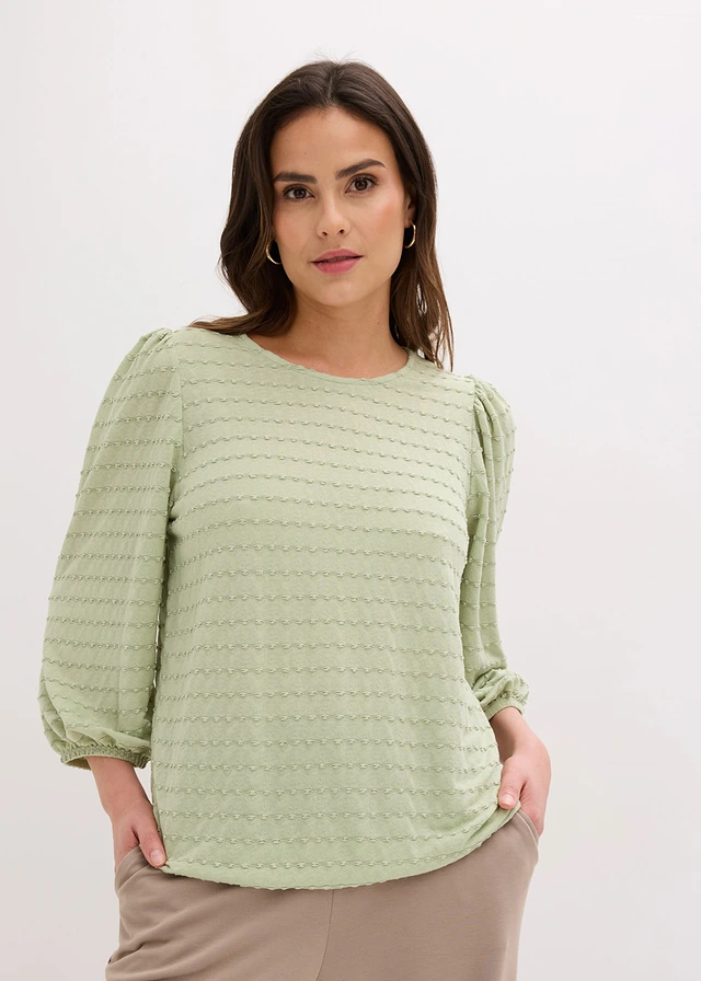 Shirt tuniek met structuur • grijsgroen • product-page.page-title-suffix