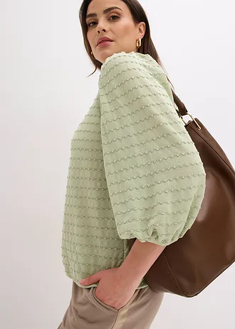 Shirt tuniek met structuur • grijsgroen • bonprix online shop