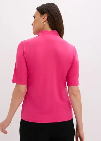 Bluzka z kołnierzem ze stójką • różowy „pink lady” • sklep bonprix