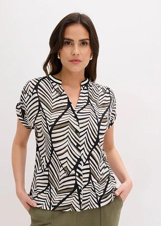 Bluză tricot • negru-alb perlat • magazin bonprix