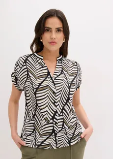 Úpletová blúzka • čierna-perlovo biela • obchod bonprix