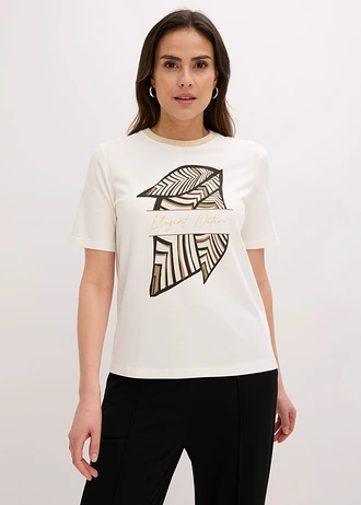 T-shirt z bawełny organcznej • biel wełny • sklep bonprix