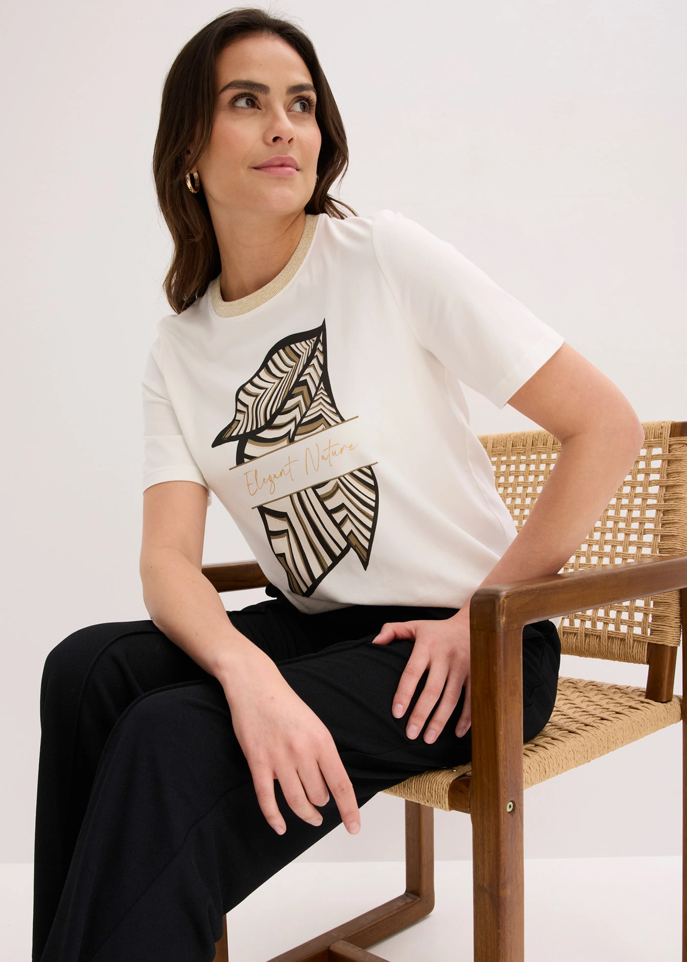 T-shirt en coton • ecru • Boutique bonprix