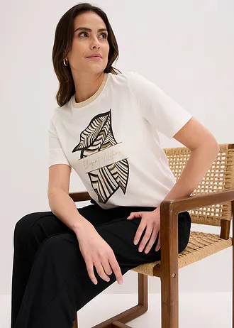 T-shirt en coton • ecru • Boutique bonprix