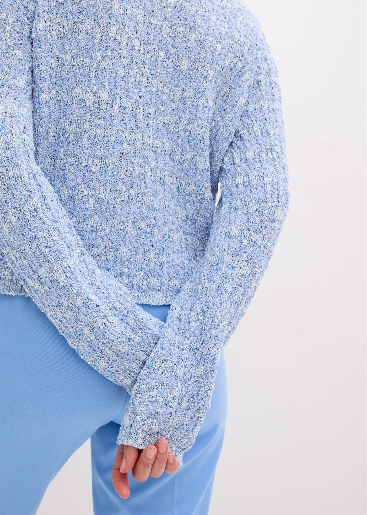 Bouclé vest • middenblauw gemêleerd • bonprix online shop