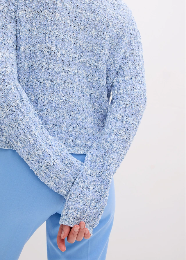 Gilet en maille bouclette • bleu moyen chiné • product-page.page-title-suffix