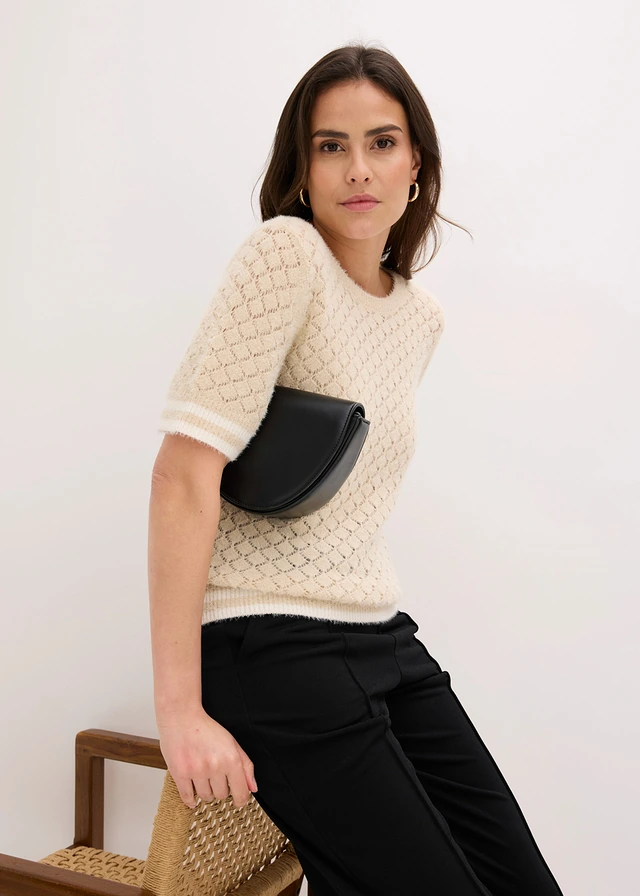 Ajour-trui met veergaren • lichtsand-wolwit • product-page.page-title-suffix