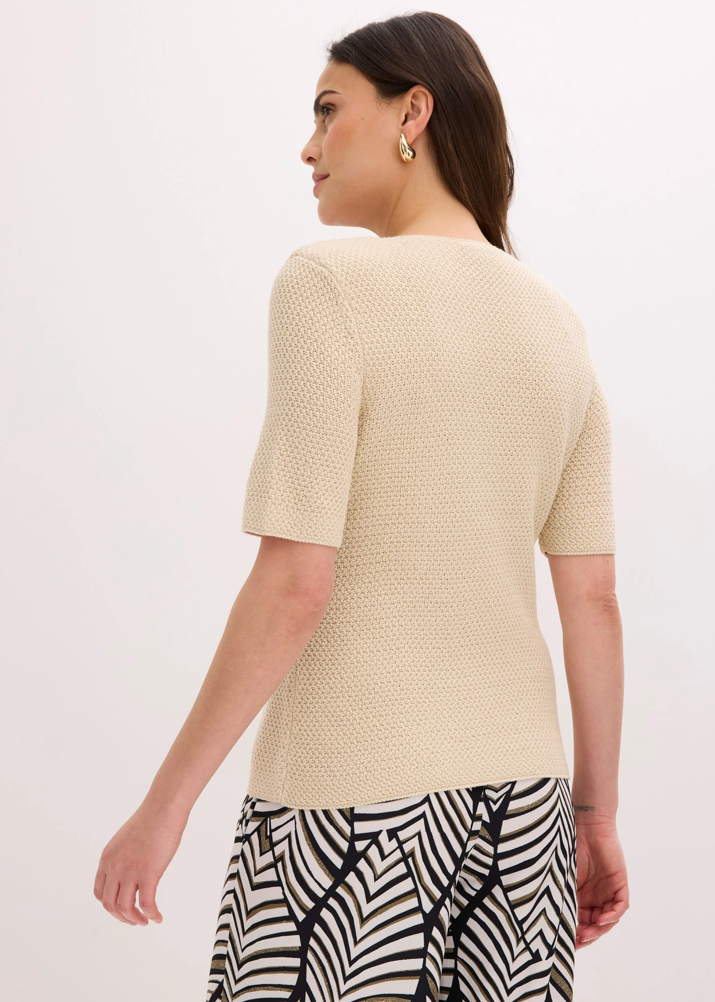 Gebreide blazer met katoen • lichtsand • bonprix online shop