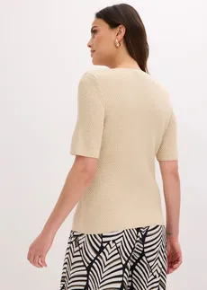 Pletený sveter s bavlnou • svetlopiesková • obchod bonprix