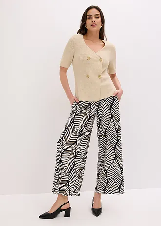 Gebreide blazer met katoen, Kleur: lichtsand