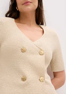 Pletený sveter s bavlnou • svetlopiesková • obchod bonprix