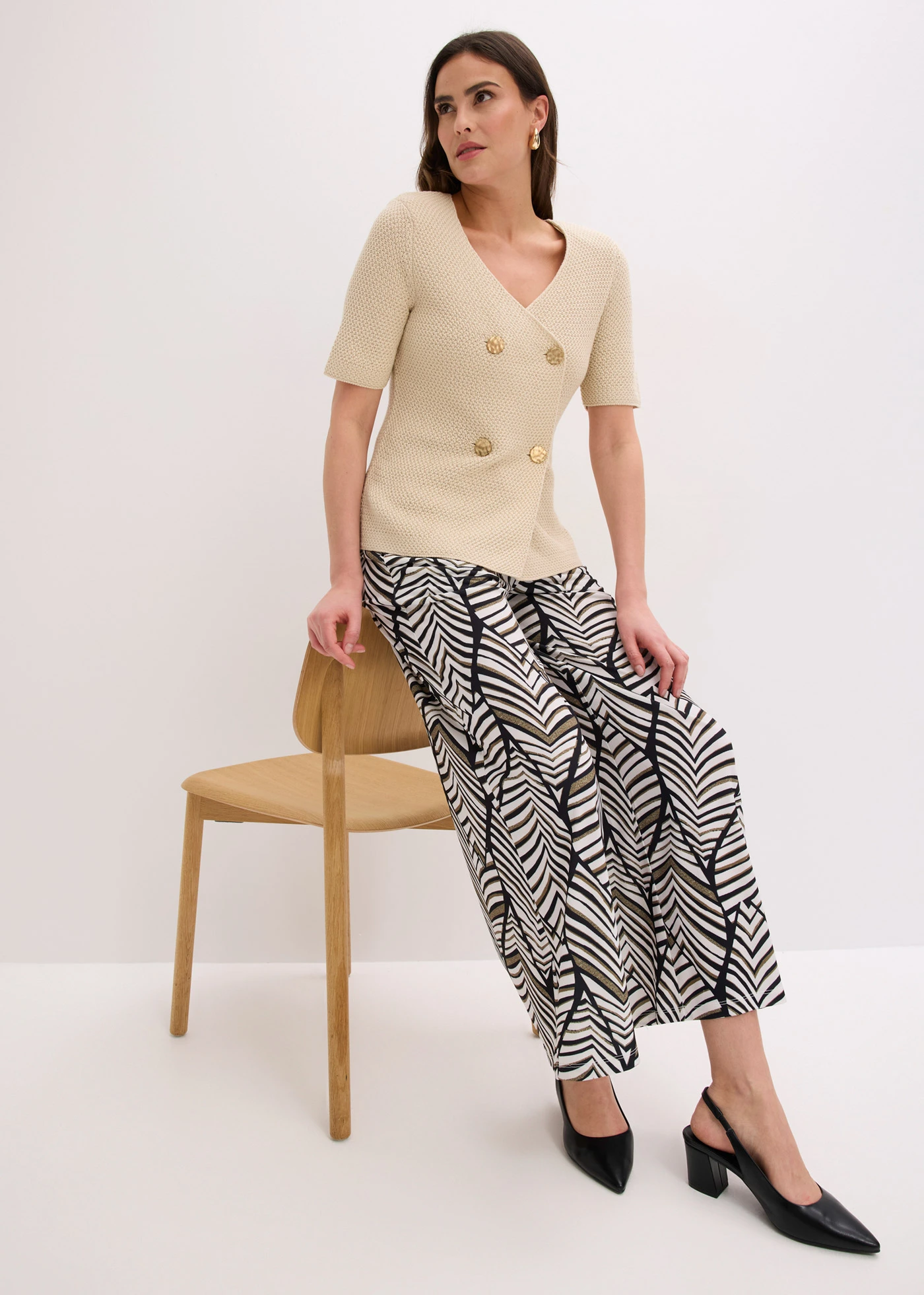 Gebreide blazer met katoen • lichtsand • bonprix online shop