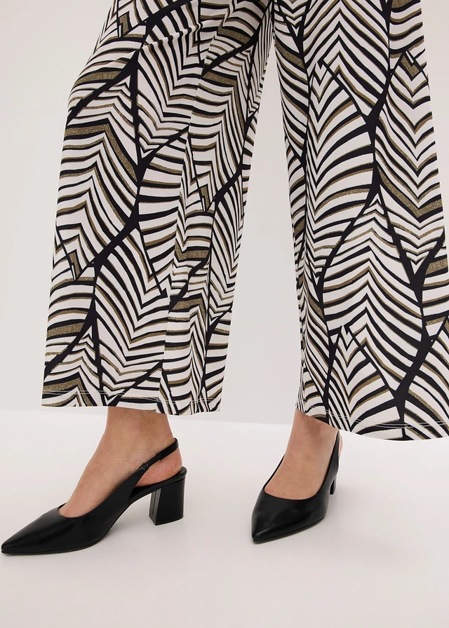 Wijde jersey broek • zwart-parelwit gedessineerd • product-page.page-title-suffix
