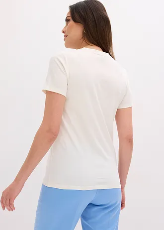 T-shirt en coton, Couleur: ecru