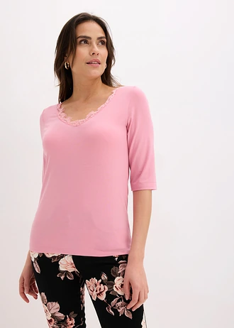 T-shirt à dentelle, Couleur: orchidée fumé