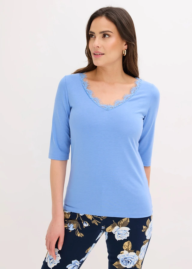 T-shirt à dentelle • bleu moyen • product-page.page-title-suffix