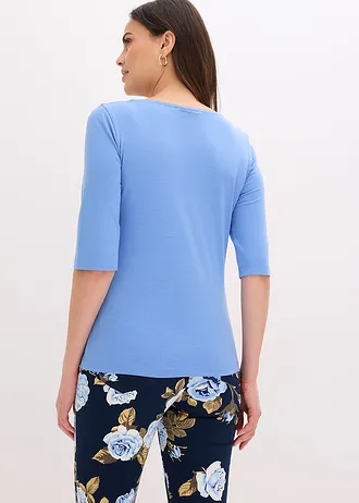 Shirt met kant, Kleur: middenblauw