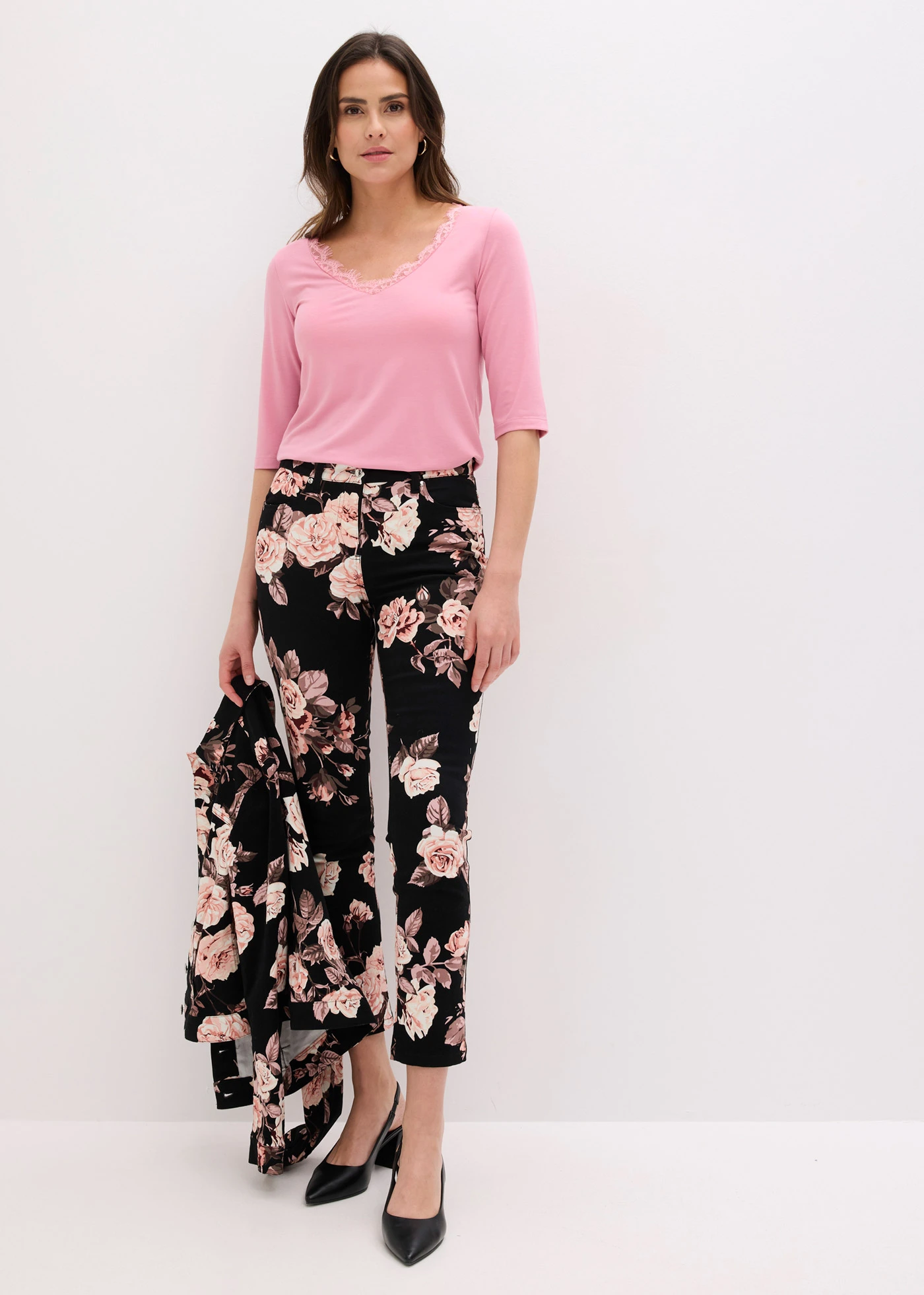 Shirt met kant • rookorchidee • bonprix online shop