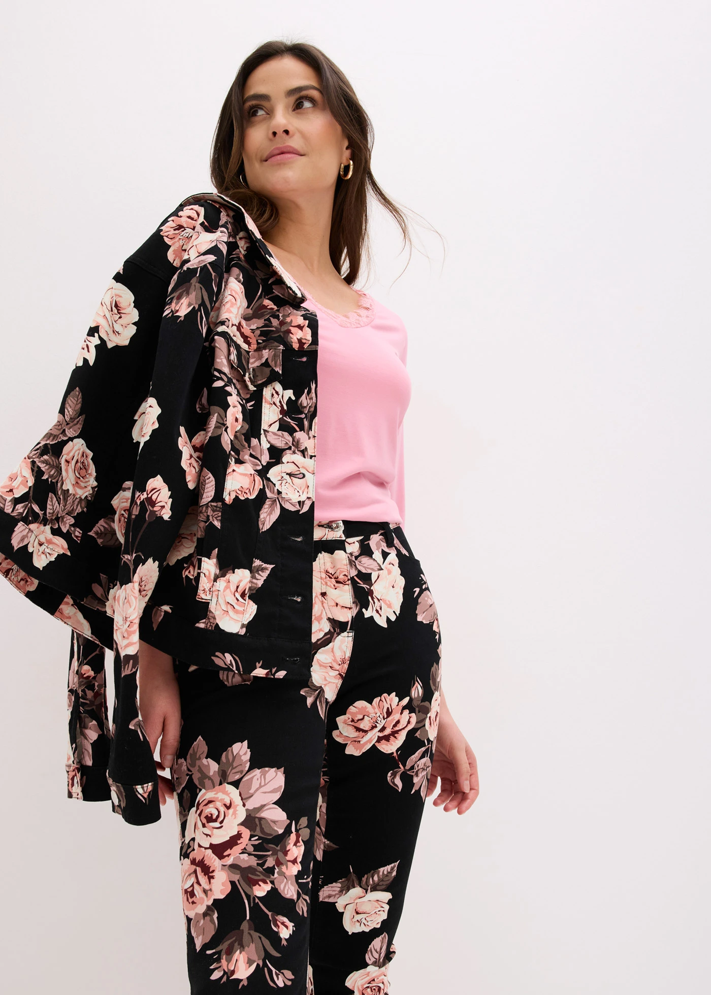 Póló csipkével • füst orchidea • bonprix áruház