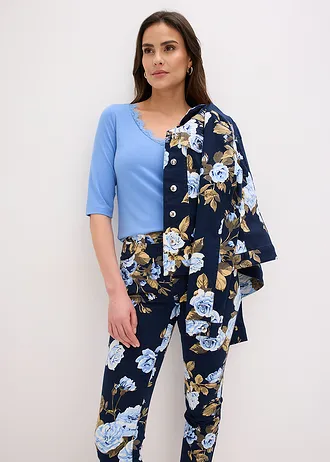 T-shirt à dentelle • bleu moyen • Boutique bonprix