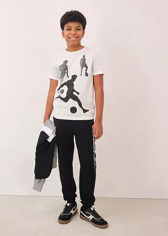 Lot de 3 T-shirts 100% coton • fraise-écru-noir imprimé • Boutique bonprix