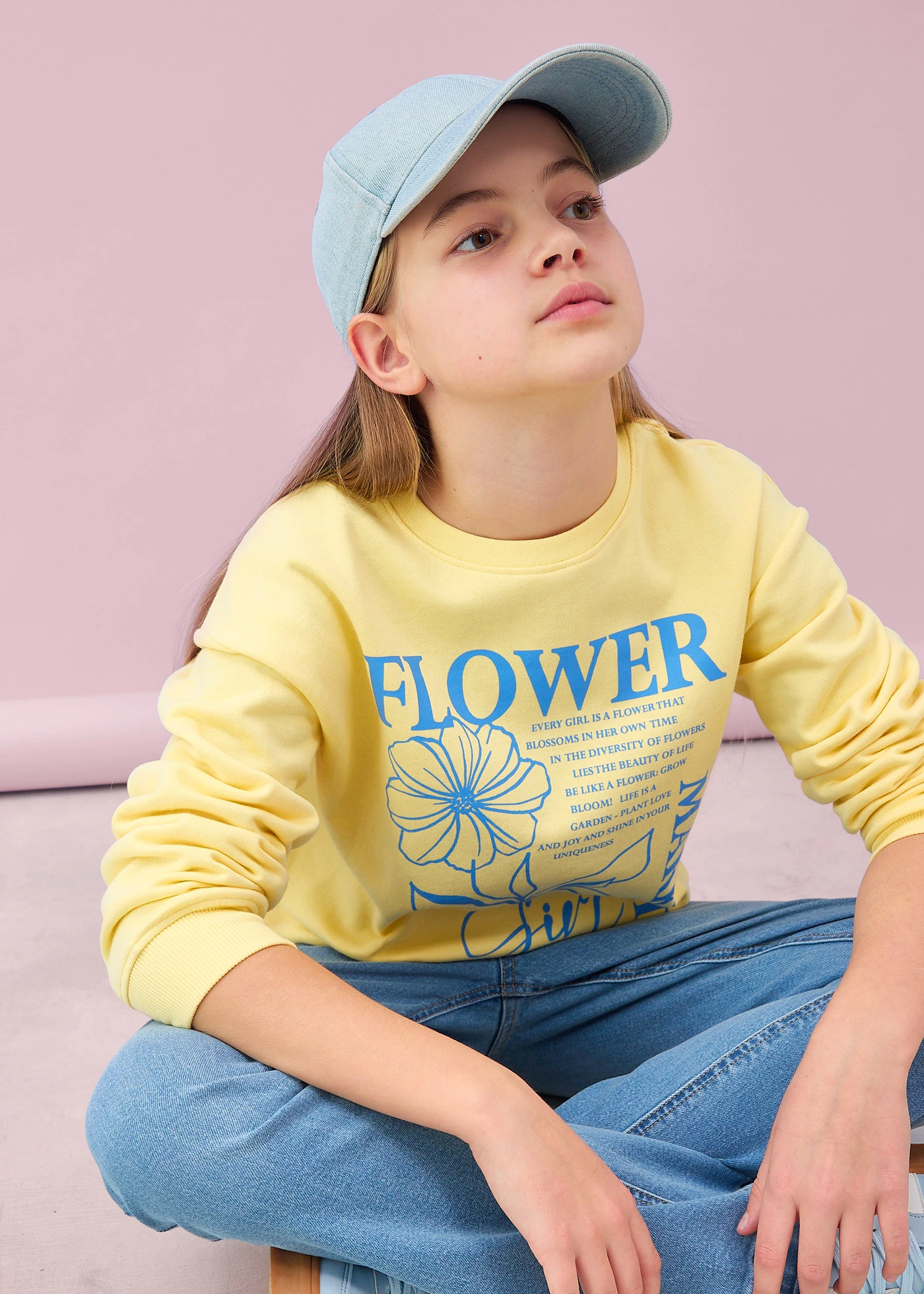 Bluză casual din bumbac organic 100% • galben deschis-albastru mediu cu imprimeu • magazin bonprix