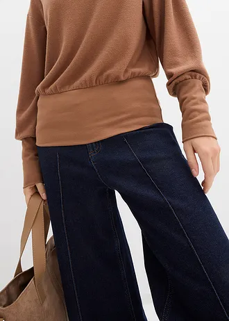 Longsleeve van zachte viscosemix • kastanjebruin • bonprix online shop