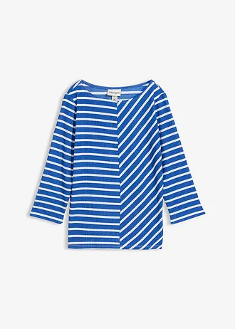 Bluză tricot, culoare: albastru arctic-alb cu dungi