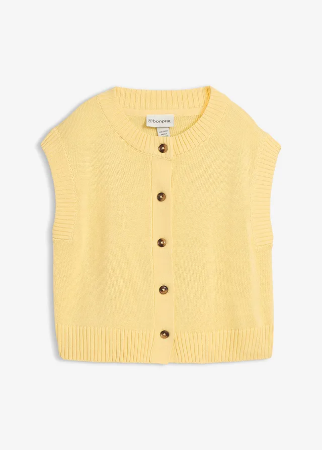 Gebreid vest • lichtgeel • bonprix online shop