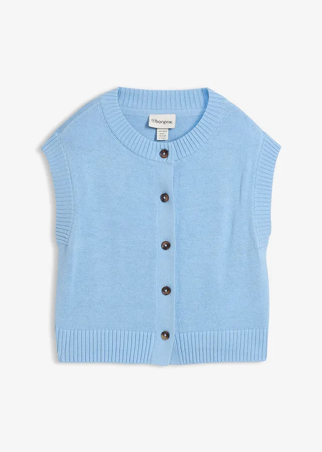 Gebreid vest • lichtblauw • bonprix online shop