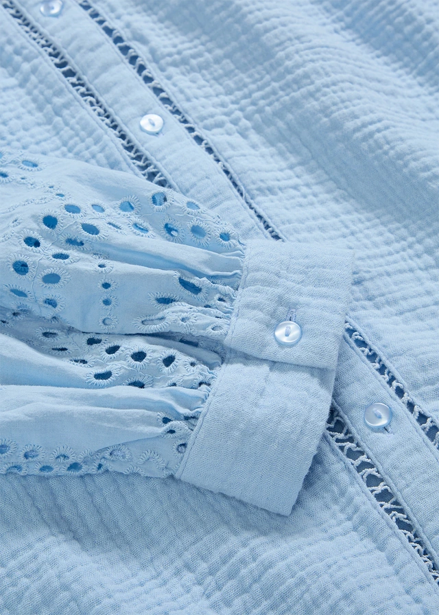 Tuniekblouse van luchtige mousseline • lichtblauw • product-page.page-title-suffix