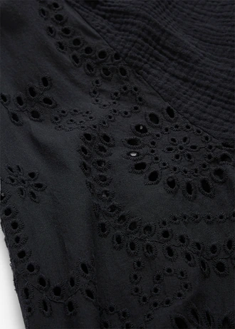 Bluzka tunikowa z przewiewnego muślinu • czarny • sklep bonprix