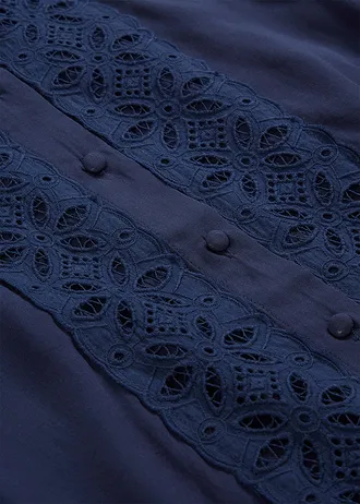 Bluză cu dantelă din mix moale cu viscoză • bleumarin • magazin bonprix