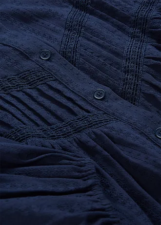 Chemisier brodé en coton • bleu foncé • Boutique bonprix