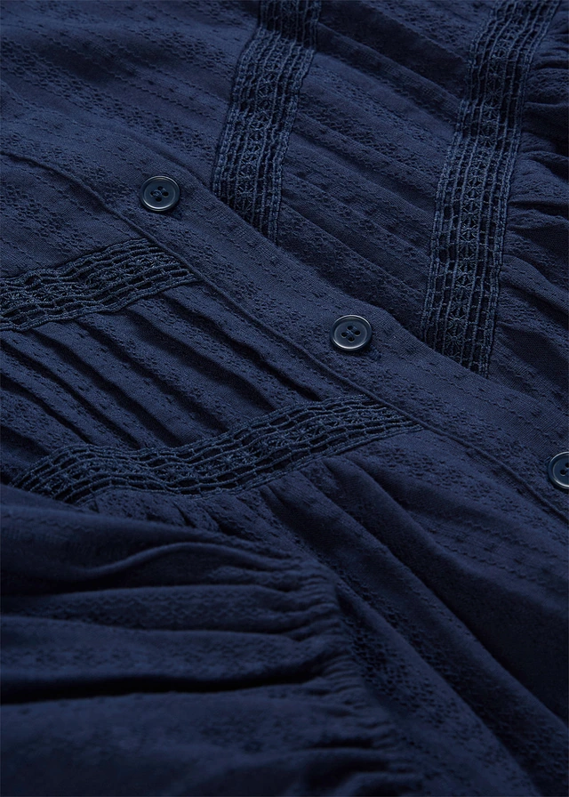 Blouse van geborduurd katoen • donkerblauw • product-page.page-title-suffix