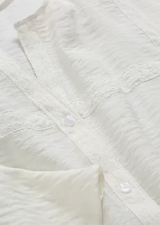 Katoenen blouse met wijde mouwen • wolwit • bonprix online shop