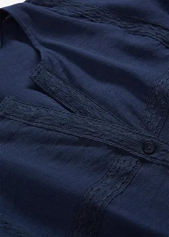 Bavlněná halenka se širokými rukávy • tmavě modrá • bonprix obchod