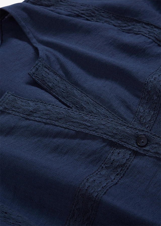 Katoenen blouse met wijde mouwen • donkerblauw • product-page.page-title-suffix