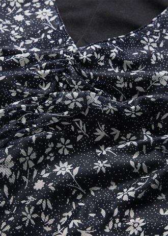 Rochie din jerse din mesh fin • negru-ecru floral • magazin bonprix