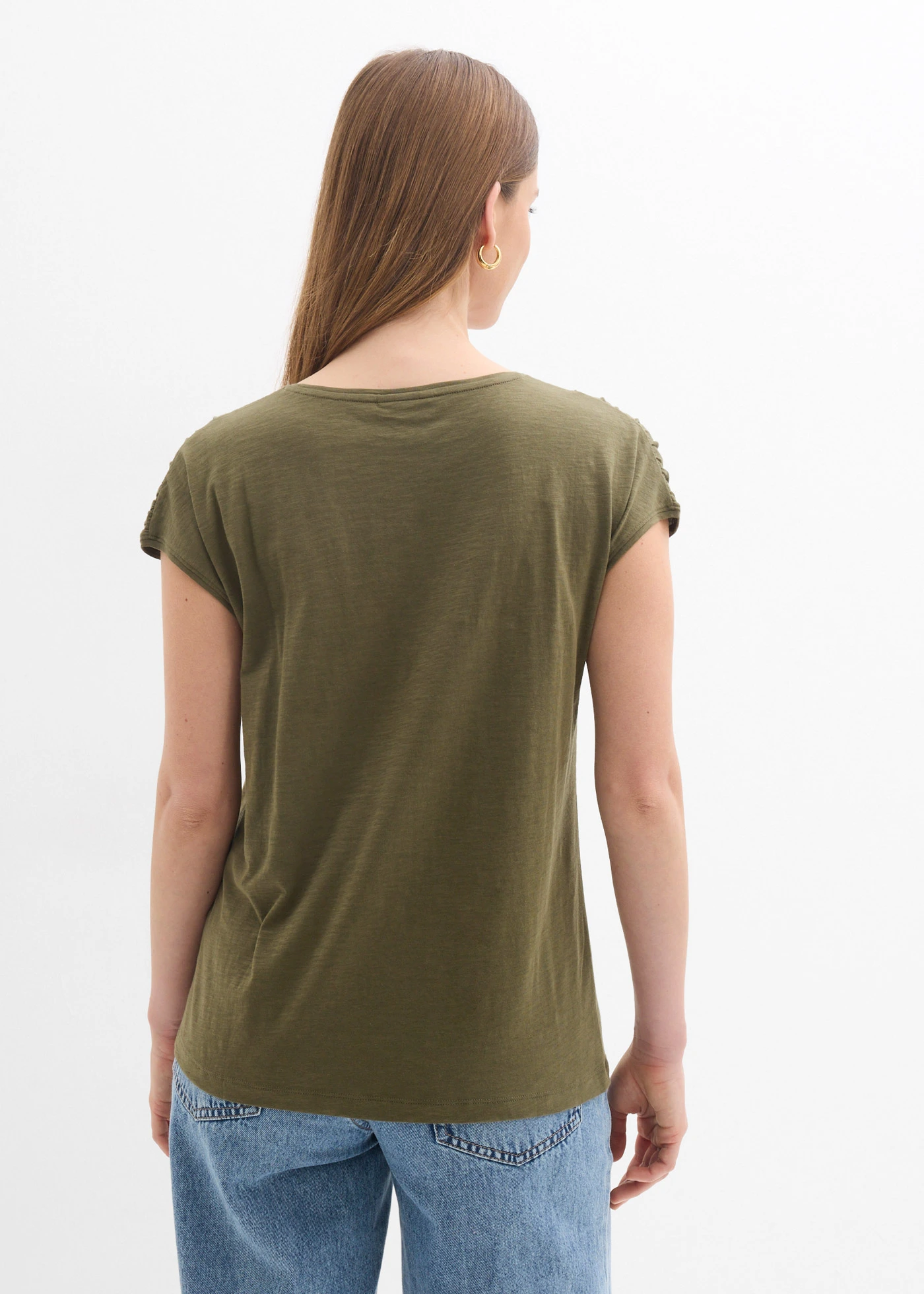 T-shirt boxy, krótki rękaw • ciemny oliwkowy • sklep bonprix